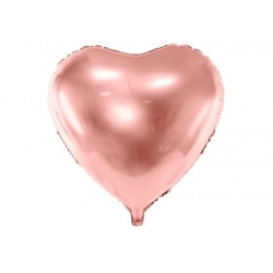 Balon foliowy serce  GOLD ROSE   -1 szt *
